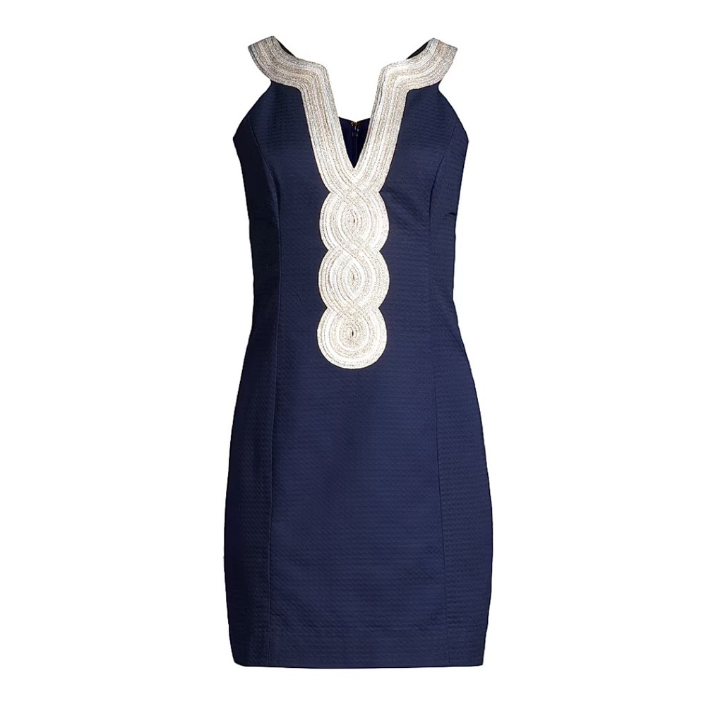 Lilly Pulitzer Navy Valli Embroidered Shift Dress